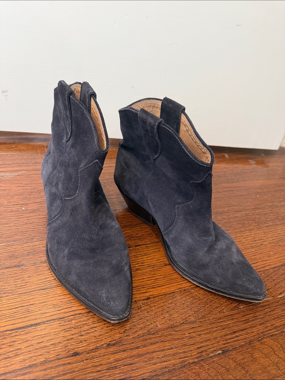 Isabel Marant Women’s Suede Ankle Booties in Black - Stylish Pointed Toe
